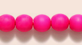 6mm Czech Round Druk Glass Beads, Matte Op Neon Purple, 50 pink, fuchsia - $2.75