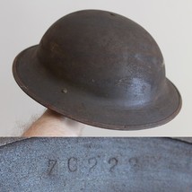 Original WWI British Mark I Brodie Helmet 1917 leather liner ZC 222 doug... - $234.99