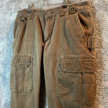 Duluth Trading Jeans Mens 34W 29L 34x29 Brown Trim Fit Carpenter Work Ca... - $17.49