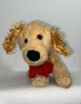 Plush Puppy Dog Tan With Red Scarf 9&quot; - £3.21 GBP