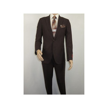 Men Suit BERLUSCONI Turkey 100% Italian Wool Super 180's #Ber30 Brown/Burgundy image 2