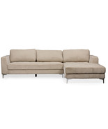 Legrand Light Beige Microfiber Right Facing Sectional Sofa - $24,763.81 MXN