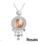 ROSATO sterling silver &quot;LOVE&quot; Medal Necklace  - £64.25 GBP