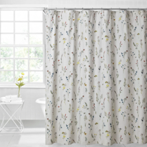 Shower Curtain Home Sophie Light Grey 100% Cotton 72&quot; x 72&quot; Floral - £16.51 GBP