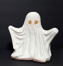 NEW RARE Pottery Barn Short  Handcrafted Ceramic Ghost Luminary 10&quot; w x 6.5&quot; d x - £122.58 GBP