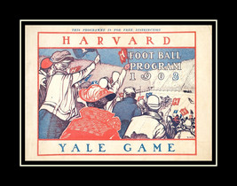 Vintage 1903 Harvard Yale Football Poster Art Print, Crimson Wall Art Gift - $22.99+