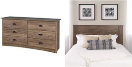 Sonoma 6 Drawer Double Dresser For Bedroom, Drifted Gray &amp; Queen, Drifted Gray - £304.32 GBP
