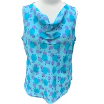 Southern Lady sleeveless blue purple polka dot cowl neck tunic top NEW size 14 - £18.83 GBP