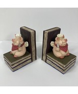 2006 Telle M Stein Book Ends Color Pig Angel Chef The Stone Bunny Left R... - £62.61 GBP