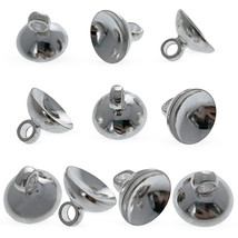 10 Silver Tone Metal Ornament Caps - Egg Top Findings, End Caps - £14.93 GBP