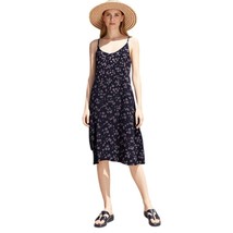 Dare To Dress Black Floral Daisey Print Spaghetti Strap 90s Vntg Dress S... - $28.71