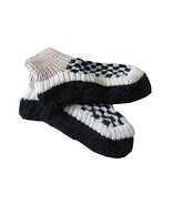 Alpakaandmore Unisex Douple Hand-knitted Winter Slipper Socks Alpaca Woo... - $35.64