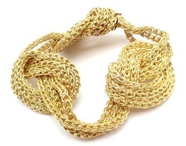Authentic! Vintage Tiffany &amp; Co 18k Yellow Gold Woven Knot Bracelet - £9,991.94 GBP