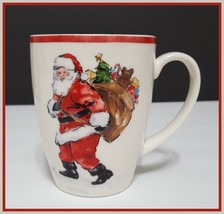 NEW Pottery Barn Painted Santa Claus Mug Santa with Bag of Toys 14 OZ Stoneware - £10.41 GBP