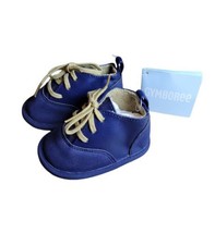 Gymboree Navy Blue Lace Up Crib Shoes With Tags Size 01 - £10.35 GBP