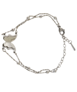 White Gold-Filled Butterfly Charm Bracelet for Women 8&quot; Elegant Gift - $44.90 CAD