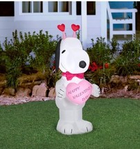 Gemmy Airblown Inflatable Valentine Snoopy, 3.5 Ft Tall, Pink - £77.90 GBP