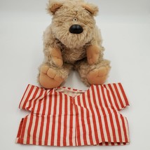 Vintage 1983 GRAPHICS INTL Brown Teddy Bear PJ&#39;S Nightgown Stuffed 18&quot;  Plush - £18.94 GBP