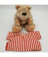 Vintage 1983 GRAPHICS INTL Brown Teddy Bear PJ&#39;S Nightgown Stuffed 18&quot;  ... - £19.05 GBP