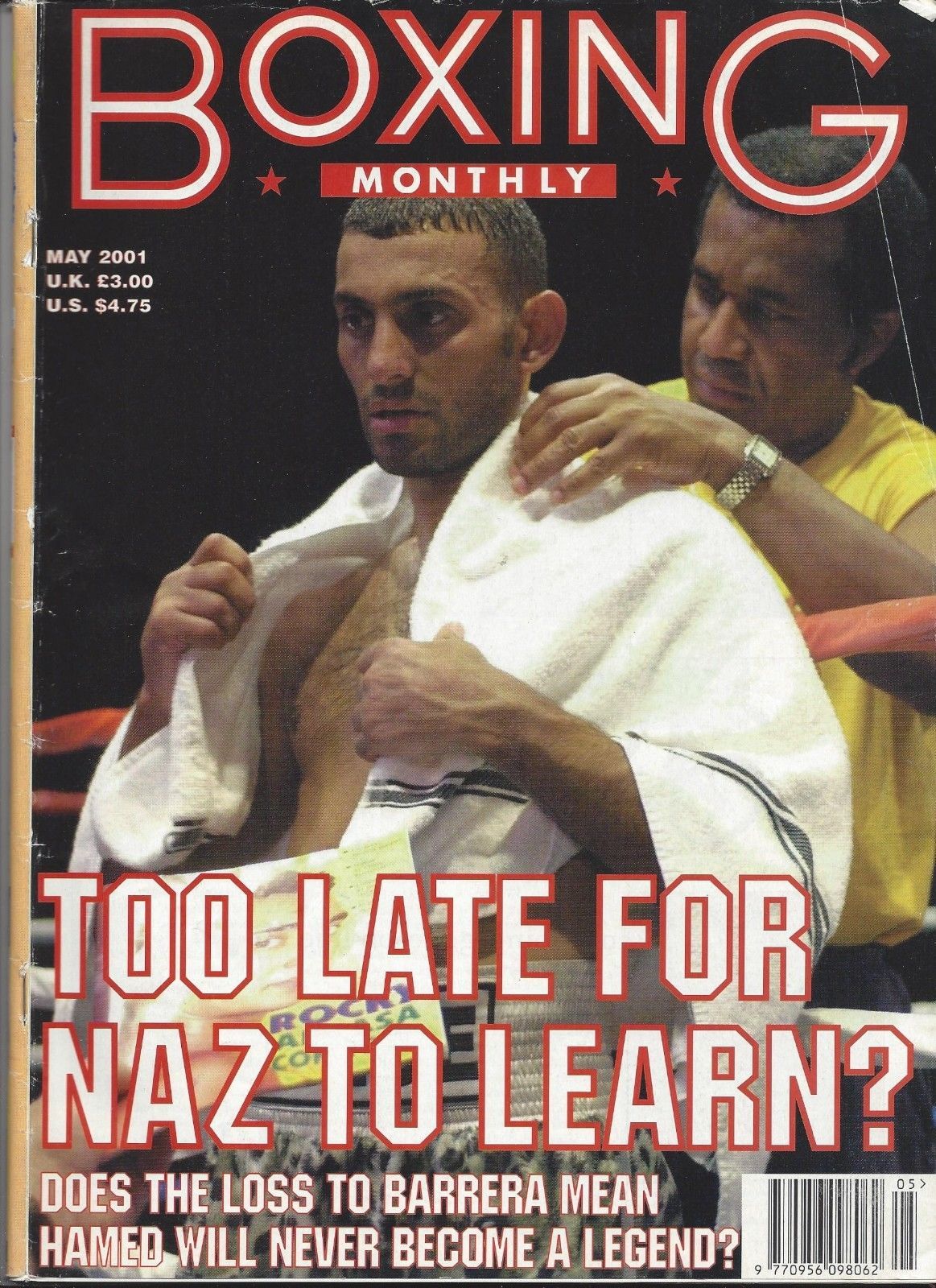 PRINCE NASEEN HAMED BOXING MONTHLY MAY 2001 MAGAZINE NO LABEL CREASE TOP RIGHT - $1.97
