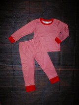 NEW Boutique Girls Boys Red Striped Christmas Pajamas Size 4T - £10.38 GBP