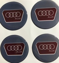 4X50 MM Silikone Stickers audi domed for wheel rim center caps - £10.22 GBP