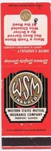 Matchbook Cover Western States Mutual Insurance Co Freeport IL - £0.55 GBP