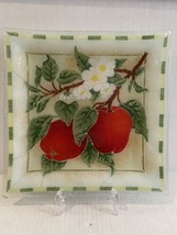 Peggy Karr Apple Blossoms 10&quot; Square Plate PERFECT Signed Retired - £51.83 GBP