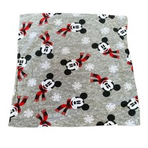 Disney Christmas Baby Lovey Blanket Mickey Mouse Gray Winter Fleece 17x17” - £5.64 GBP