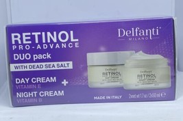 DELFANTI Retinol Pro Advance Dead Sea Salt Vitamin E Set Day Cream + Night Cream - £18.39 GBP