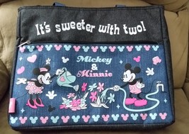 DISNEY INSULATED TOTE BAG MICKEY MINNIE Brand New 15&quot; JAPAN IMPORT TOREBA! - $37.99