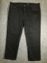 George Regular Fit Black Denim Jeans Mens 42 42x30 Casual Pants High Ris... - $15.88