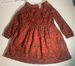 Girls 2T Retro Floral Dress- Just One You(Carters) -Rust/Brn Ruffles 3/4... - $12.38