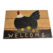 Warren Kimble Welcome Chicken Wall Hanging Home Decor Farmhouse Cottage - £23.39 GBP