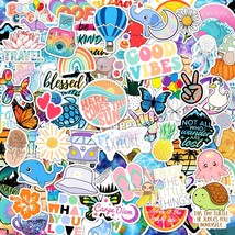 120 Pcs Preppy Stickers Summer Stickers for Water Bottles Girls Laptop Accessory - £16.58 GBP