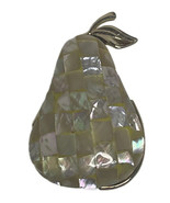 Vintage Liz Claiborne LC Pear Brooch Pin Mother Of Pearl Mosaic 80s Sign... - $249.55 MXN