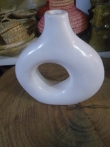 Moroccan Round White Ceramic Candlestick 1 Hole - £39.96 GBP