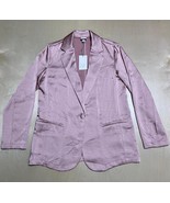 A New Day Women&#39;s Satin Blazer Size Small in Dusty Pink Blazer Jacket Cl... - £26.14 GBP