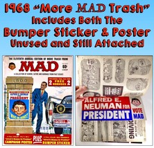 1968 MORE TRASH FROM MAD #11 INCLUDES ATTACHED INTACT POSTER &amp; BUMPER ST... - $35.99