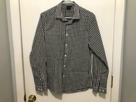 ASOS Men&#39;s Long Sleeve Button Down Black &amp; White Check Shirt Medium - £10.27 GBP