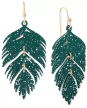 Alfani Gold-Tone Colored Palm Leaf Drop Earrings - £13.31 GBP