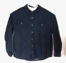 Duluth Trading Co Mens 2XL Tall Flannel Lined Lumber Jack Shirt Jacket Navy - £31.61 GBP