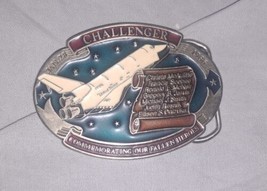 Vintage NASA Space Shuttle CHALLENGER Jan 28 1986 Commemorative Belt Buckle - £25.84 GBP