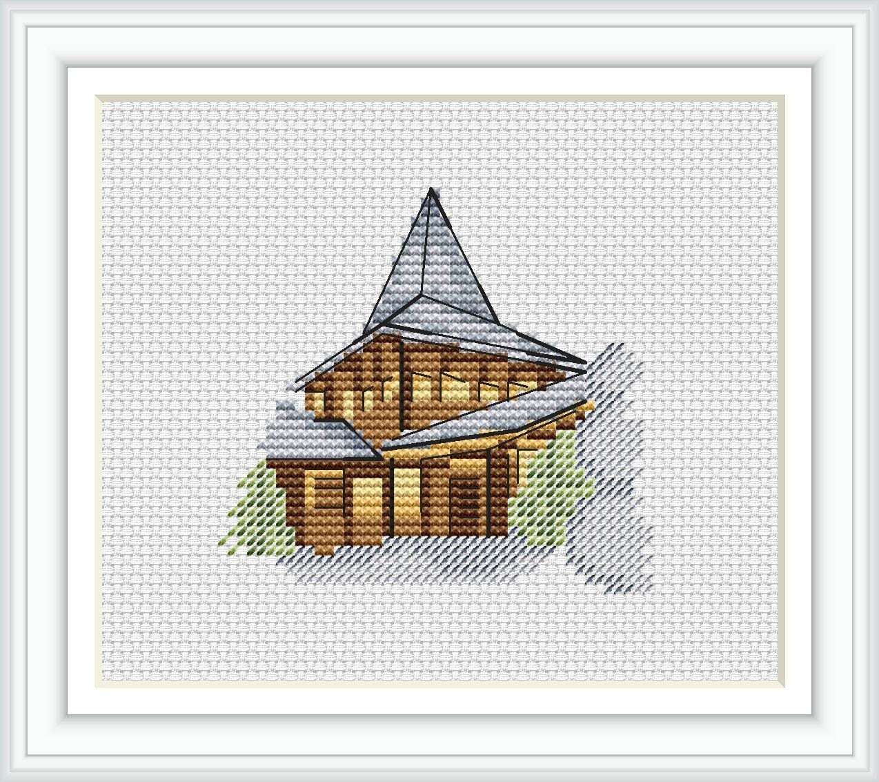 Finland Cross Stitch Rovaniemi Pattern pdf, Santa Klaus Home Embroidery ... - $3.29