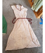 Vintage 1970s 80&#39;s 70&#39;s Femmes Robe Tissu Eponge Manches Courtes Fauve C... - $38.11