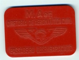Portuguese Civil Aeronautics Board Red Plastic Passenger Embarkation Chit - $39.70