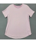 Old Navy Womens T-Shirt Size M Purple Stretch Stripe Short Sleeve Round ... - £7.94 GBP