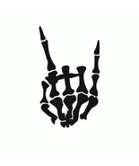 Skeleton Rock On Vinyl Decal Car Truck Tumbler Sticker Skull Metal Horns - $8.11 CAD+