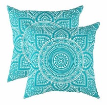 TreeWool (Pack of 2) Decorative Throw Pillow Covers Mandala Accent in 100% Cotto - £15.07 GBP