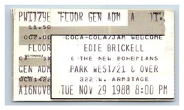 Edie Brickell &amp; Die Neu Bohemians Ticket Stumpf November 29 1988 Chicago - £35.16 GBP